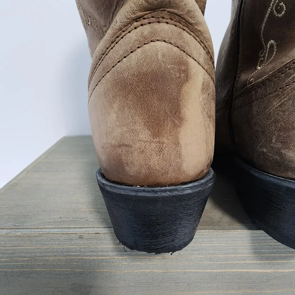 Smoky Mountain Jolene Waxed Distressed Western‎ Boots Girls Size 2R